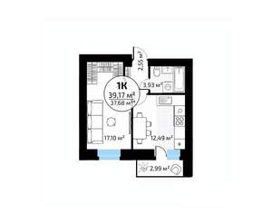 1-к квартира, вторичка, 39м2, 6/18 этаж