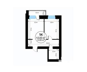 1-к квартира, вторичка, 44м2, 11/18 этаж