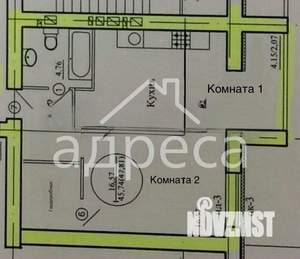 1-к квартира, вторичка, 52м2, 13/16 этаж