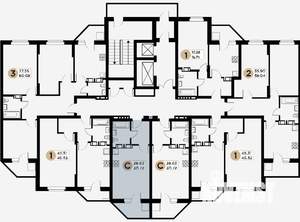 3-к квартира, строящийся дом, 80м2, 23/26 этаж