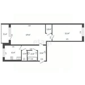2-к квартира, вторичка, 45м2, 2/5 этаж
