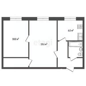 2-к квартира, вторичка, 45м2, 5/5 этаж