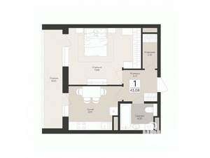 1-к квартира, вторичка, 43м2, 3/17 этаж