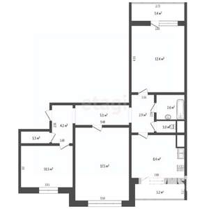 3-к квартира, вторичка, 66м2, 5/9 этаж