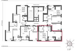 1-к квартира, сданный дом, 43м2, 17/24 этаж