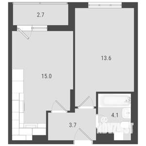 1-к квартира, вторичка, 38м2, 10/24 этаж