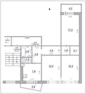 3-к квартира, вторичка, 67м2, 10/12 этаж