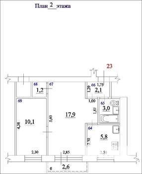 2-к квартира, вторичка, 40м2, 2/4 этаж