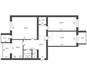 3-к квартира, вторичка, 120м2, 6/11 этаж