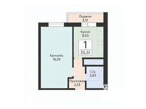 1-к квартира, вторичка, 36м2, 6/24 этаж