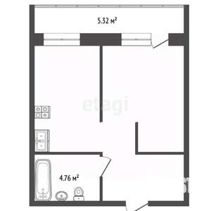 1-к квартира, вторичка, 41м2, 5/20 этаж