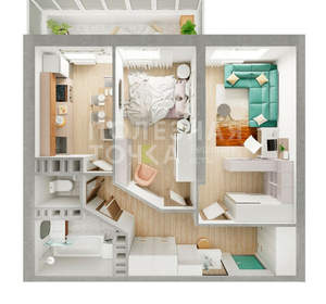 2-к квартира, сданный дом, 58м2, 9/25 этаж