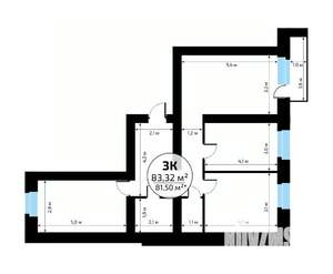 3-к квартира, вторичка, 83м2, 13/18 этаж