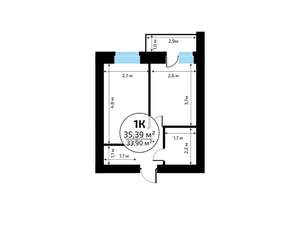 1-к квартира, вторичка, 35м2, 9/18 этаж
