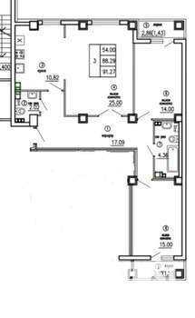 3-к квартира, вторичка, 94м2, 3/24 этаж