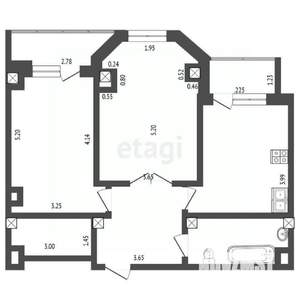 2-к квартира, вторичка, 60м2, 2/21 этаж