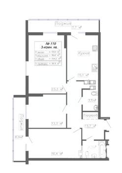 3-к квартира, вторичка, 97м2, 17/20 этаж