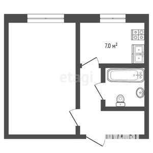 1-к квартира, вторичка, 31м2, 1/5 этаж