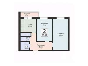 2-к квартира, вторичка, 55м2, 18/24 этаж