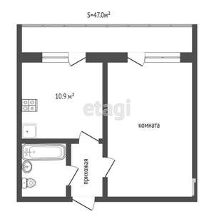 1-к квартира, вторичка, 37м2, 8/9 этаж