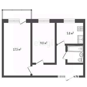 2-к квартира, вторичка, 42м2, 5/5 этаж