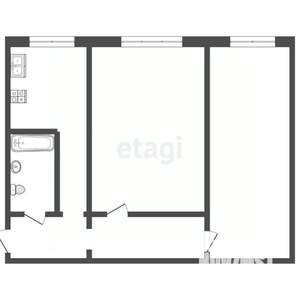 2-к квартира, вторичка, 44м2, 1/5 этаж