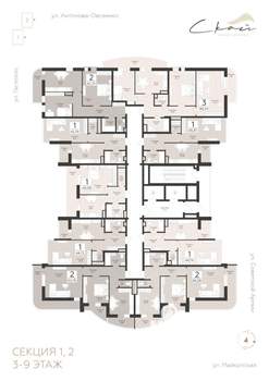 1-к квартира, вторичка, 45м2, 3/18 этаж
