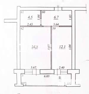 1-к квартира, вторичка, 45м2, 10/16 этаж