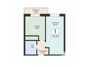 1-к квартира, вторичка, 36м2, 13/24 этаж