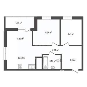 2-к квартира, вторичка, 50м2, 23/26 этаж