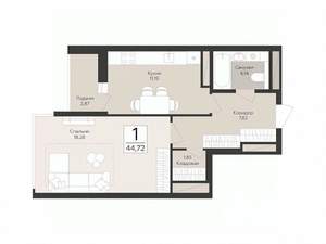 1-к квартира, вторичка, 45м2, 5/17 этаж