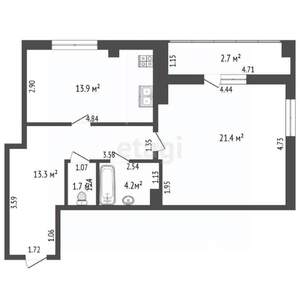 1-к квартира, вторичка, 55м2, 8/18 этаж