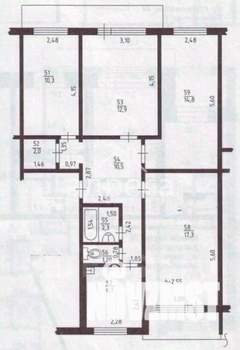 4-к квартира, вторичка, 78м2, 3/5 этаж