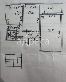 2-к квартира, вторичка, 44м2, 6/9 этаж