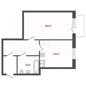 2-к квартира, вторичка, 57м2, 13/17 этаж