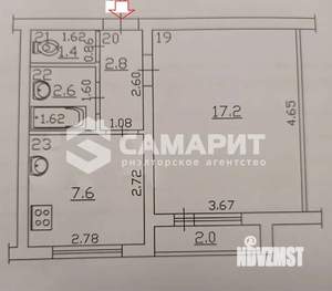 1-к квартира, вторичка, 33м2, 4/9 этаж