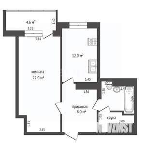 1-к квартира, вторичка, 50м2, 23/23 этаж