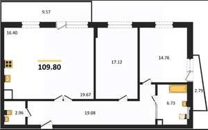 3-к квартира, вторичка, 110м2, 6/16 этаж