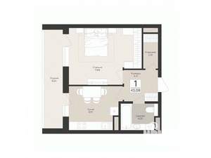 1-к квартира, вторичка, 43м2, 5/17 этаж