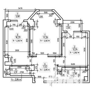 2-к квартира, сданный дом, 63м2, 4/21 этаж