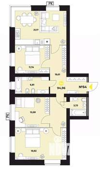 3-к квартира, вторичка, 97м2, 11/16 этаж