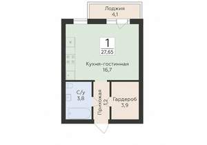 Студия квартира, вторичка, 28м2, 12/16 этаж