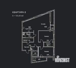 3-к квартира, строящийся дом, 133м2, 6/8 этаж