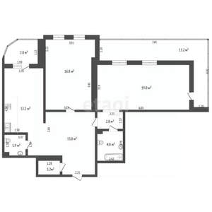 2-к квартира, вторичка, 107м2, 5/9 этаж