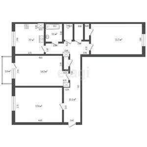 3-к квартира, вторичка, 77м2, 5/5 этаж
