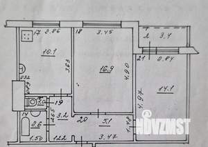 2-к квартира, вторичка, 55м2, 7/10 этаж