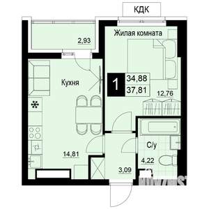 1-к квартира, вторичка, 39м2, 19/19 этаж