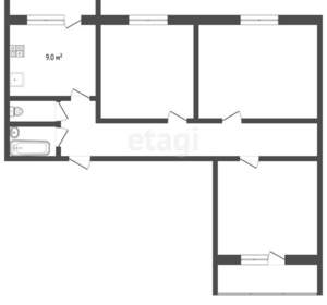 3-к квартира, вторичка, 70м2, 7/12 этаж