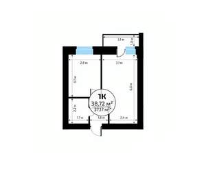 1-к квартира, вторичка, 39м2, 5/18 этаж