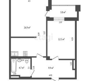 2-к квартира, вторичка, 54м2, 19/20 этаж